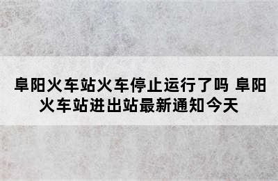 阜阳火车站火车停止运行了吗 阜阳火车站进出站最新通知今天